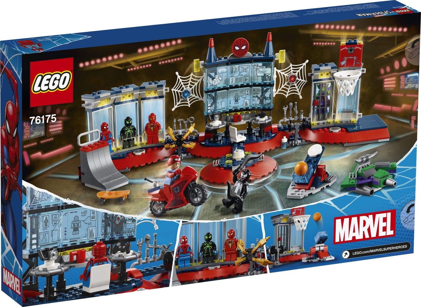 LEGO Marvel Spider-Man Attack on The Spider Lair 76175 Cool Building Toy, Featuring The Spider-Man Headquarters; Includes Spider-Man, Green Goblin
