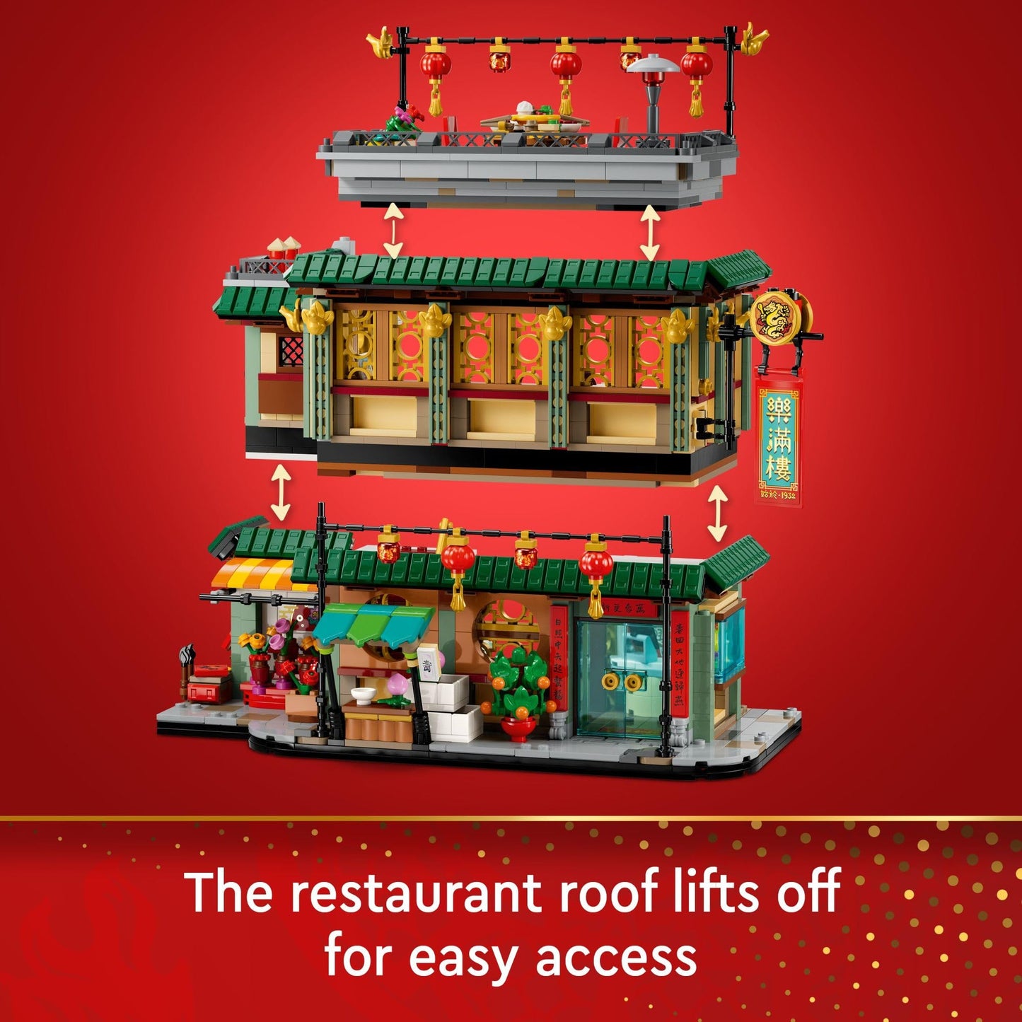 LEGO Spring Festival Family Reunion Celebration Building Toy for Kids, Restaurant Playset with Toy Kitchen and 13 Minifigures for Pretend Play, Gift