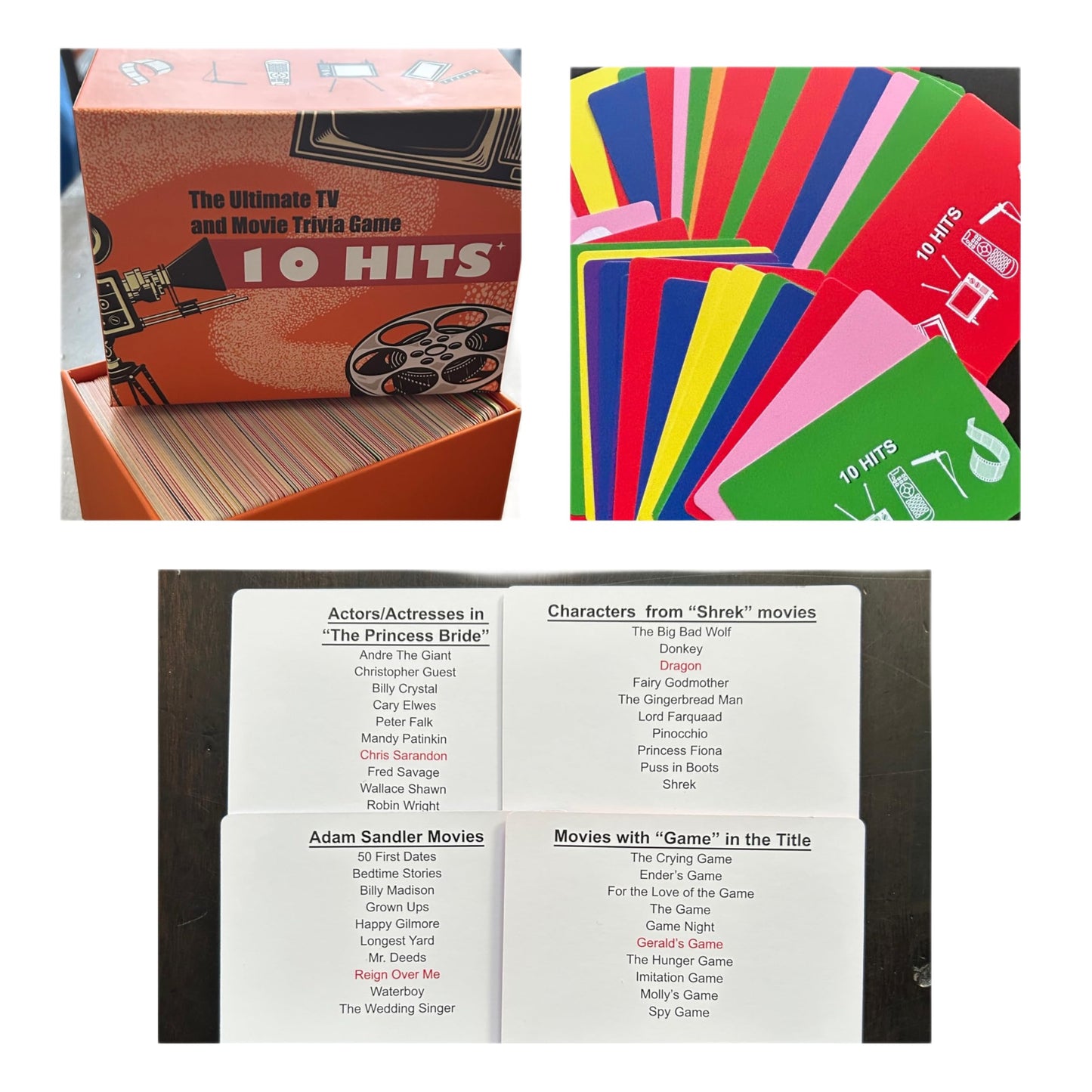 10 Hits TV & Movies Trivia Card Game