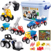 MOBIUS Toys Magnetic Vehicle Building Set - 72-Piece STEM Construction Kit with Play Mat & Road Signs - Magnetic Car & Truck Building Toys for Kids