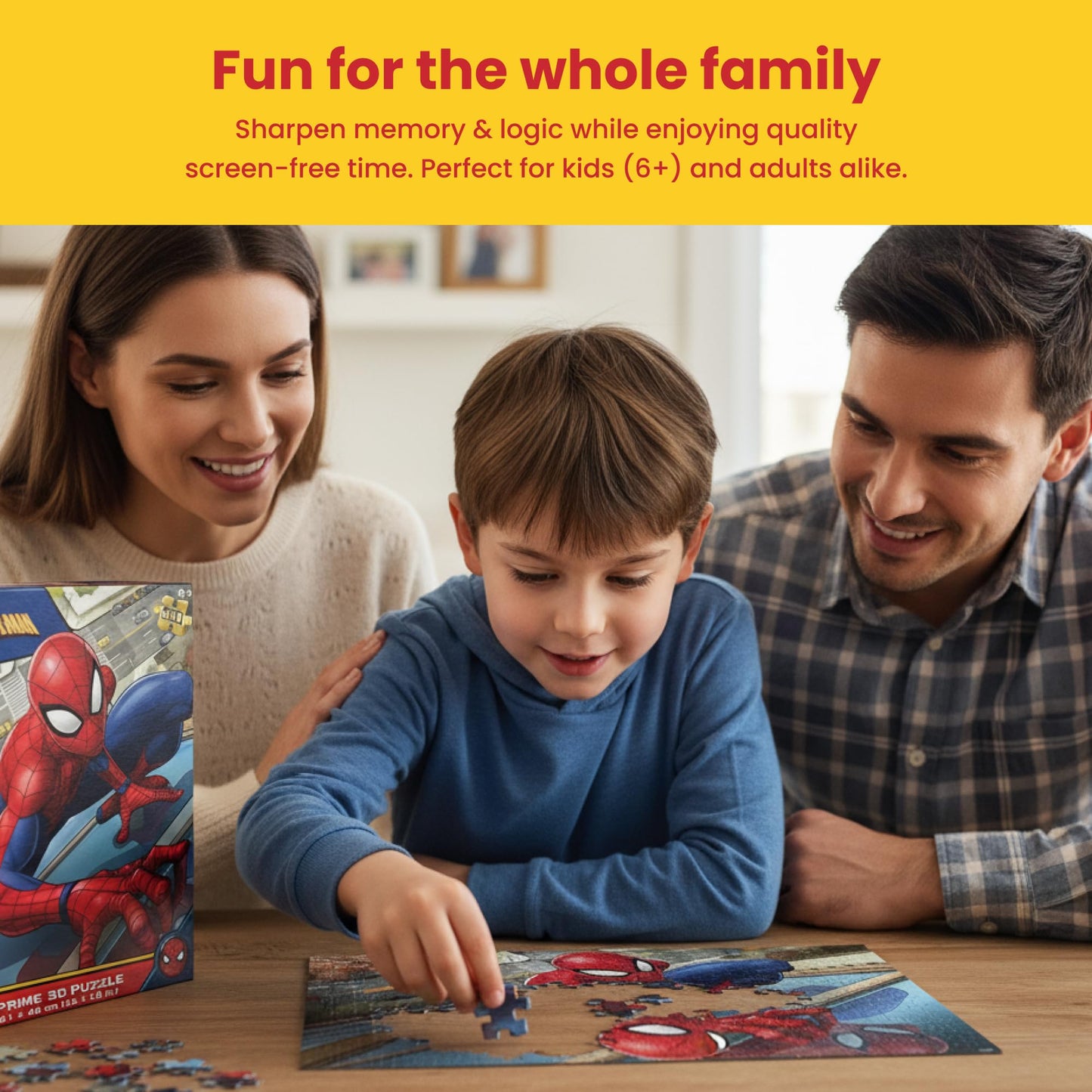 Prime 3D Marvel Spider-Man 3D Puzzle - 500 Piece Lenticular Game for Adults & Kids, 24"x18" Motion & Depth Activity, Official Superhero Gift