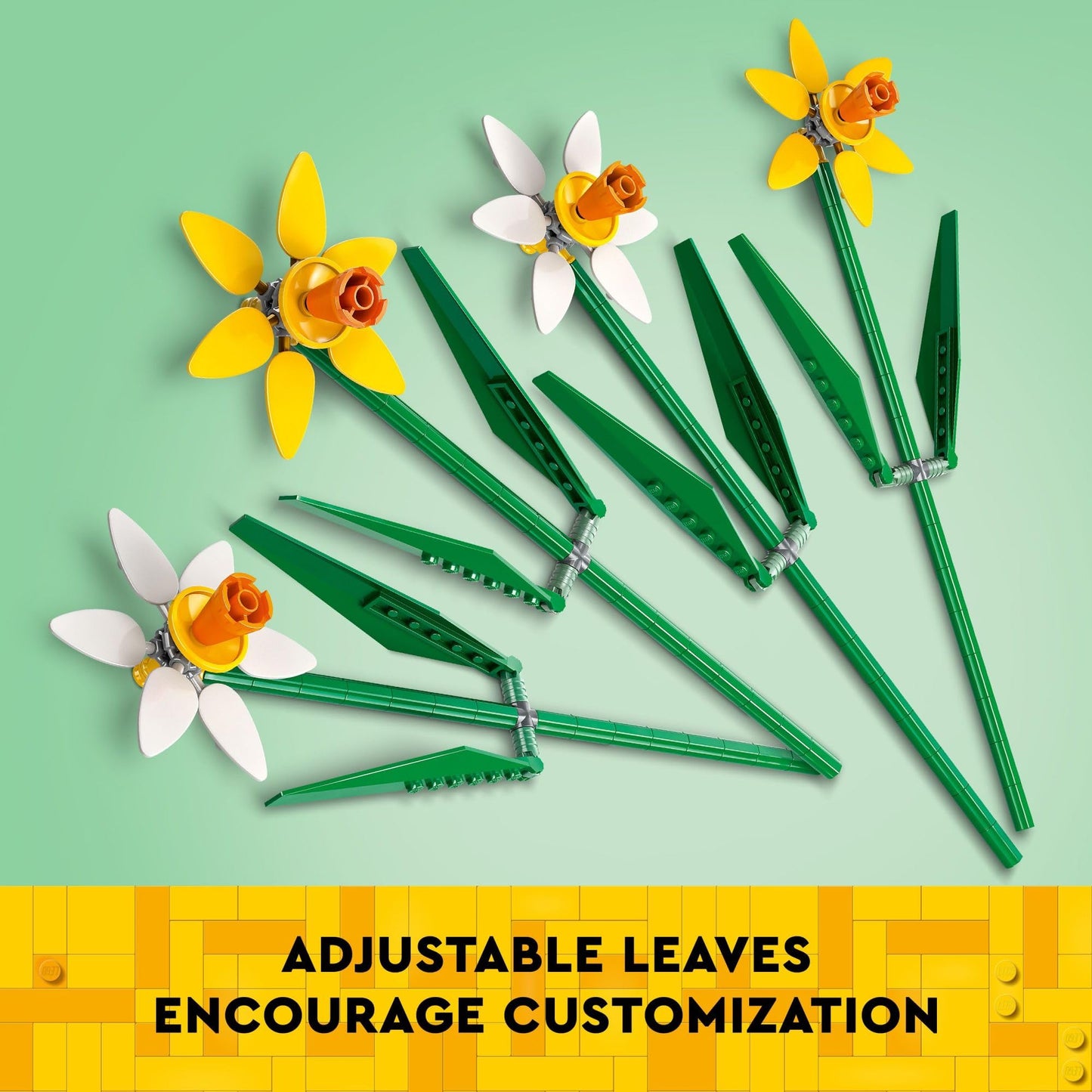 LEGO Daffodils - Building Toy for Kids, Girls and Boys, Ages 8+ - Birthday Gift for Kids - Artificial Daffodil for Bedroom Decor and Display - 40747