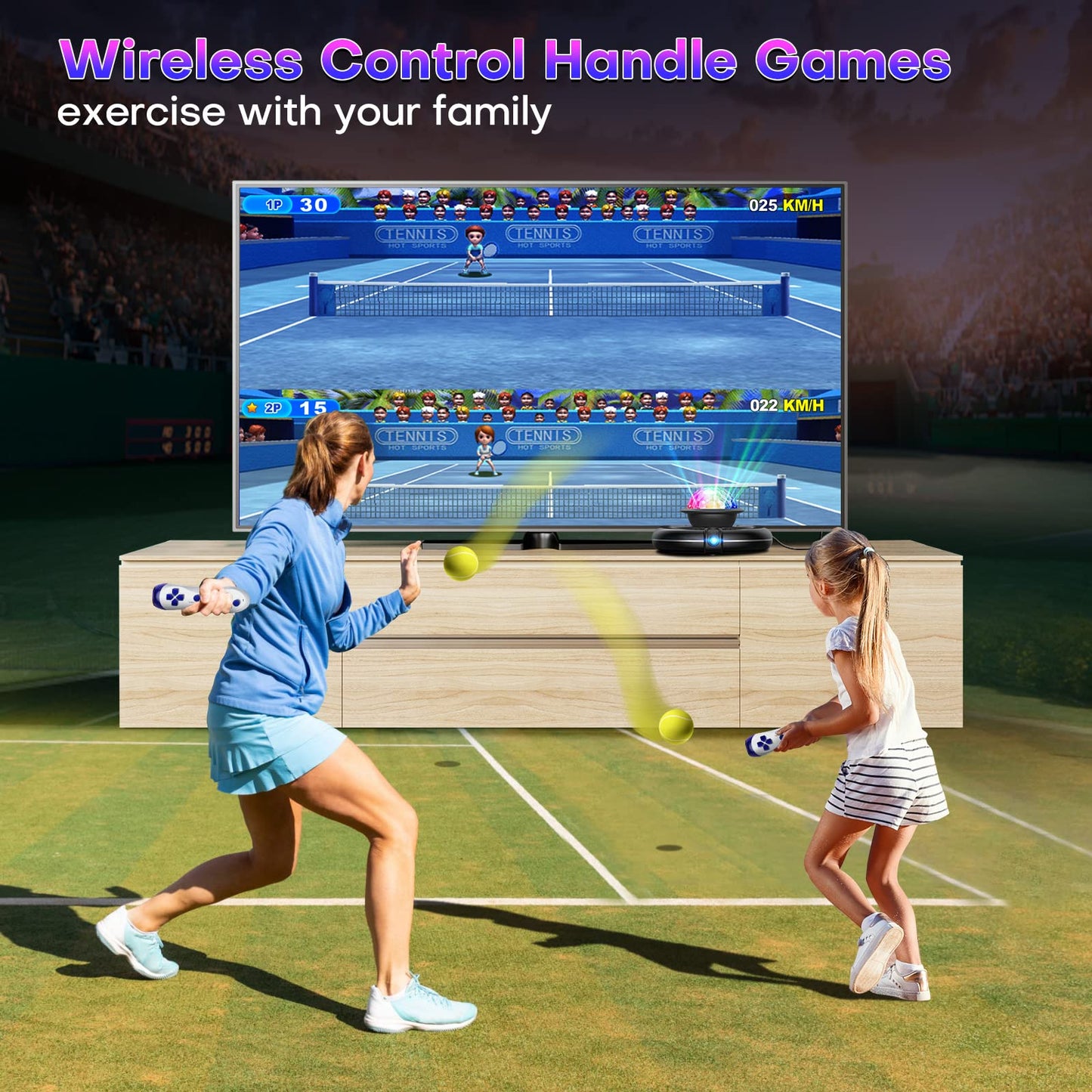FWFX Wireless Dance Mat for TV, 2-Player Musical Electronic Dancing Pad for Kids & Adults, for Family Party Games, Exercise, Yoga & Fitness - Birthday