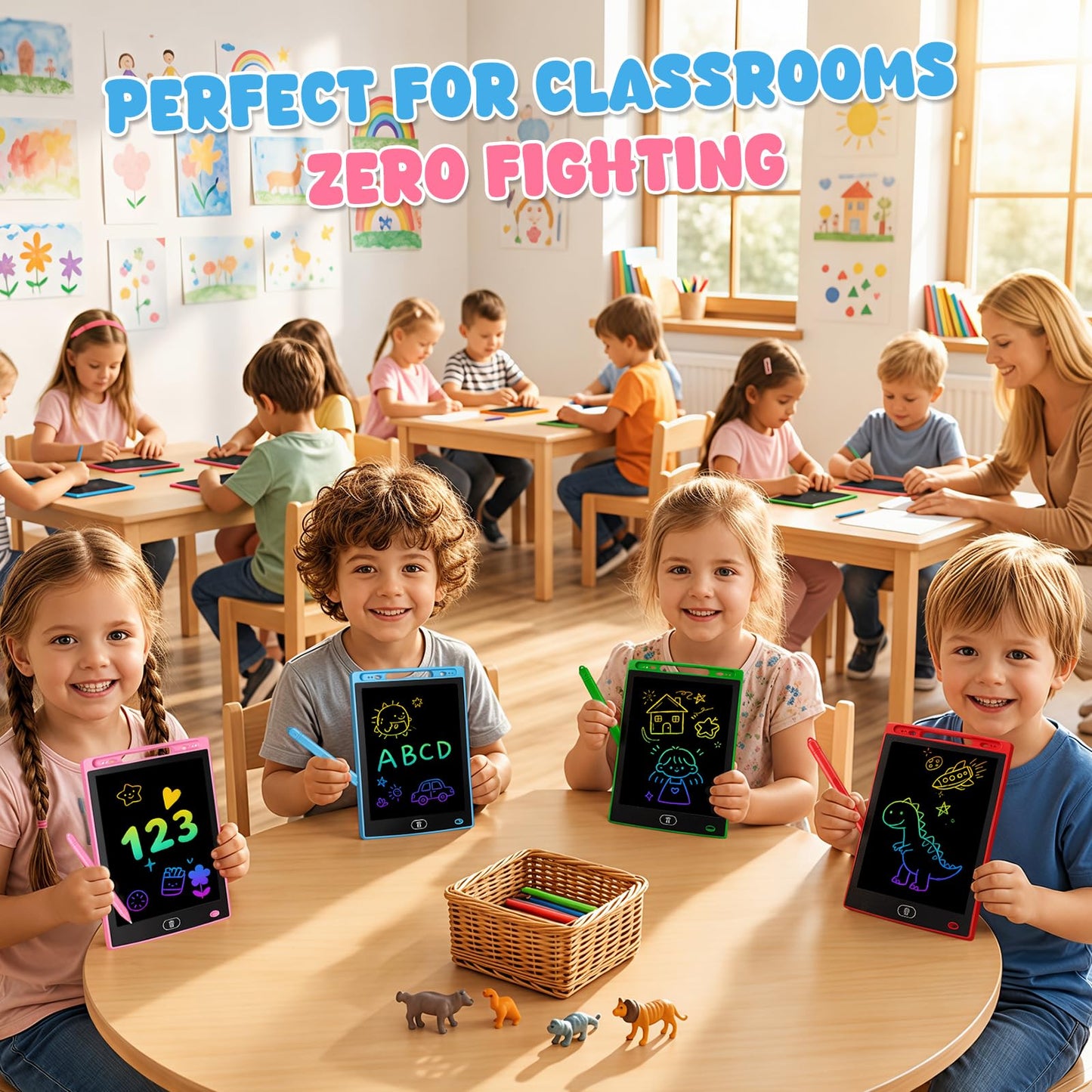 LCD Writing Tablet for Kids, 8.5 Inch Colorful Doodle Board Drawing Tablet for Kids, Educational Learning Toys, Christmas Birthday Gifts for Boys