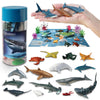 EXPLORACY 15pcs Mini Sea Animals Toys for Kids Toddlers Ocean Animal Toy Figurine Realistic Sealife with Shark Whale & Dolphin Bath Toys Sensory Bin