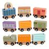 Pearhead Wooden Train Set for Toddlers - 10-Piece Magnetic Train Cars, FSC-Certified Wood, Montessori STEM Toy, Develops Fine Motor Skills, Compatible