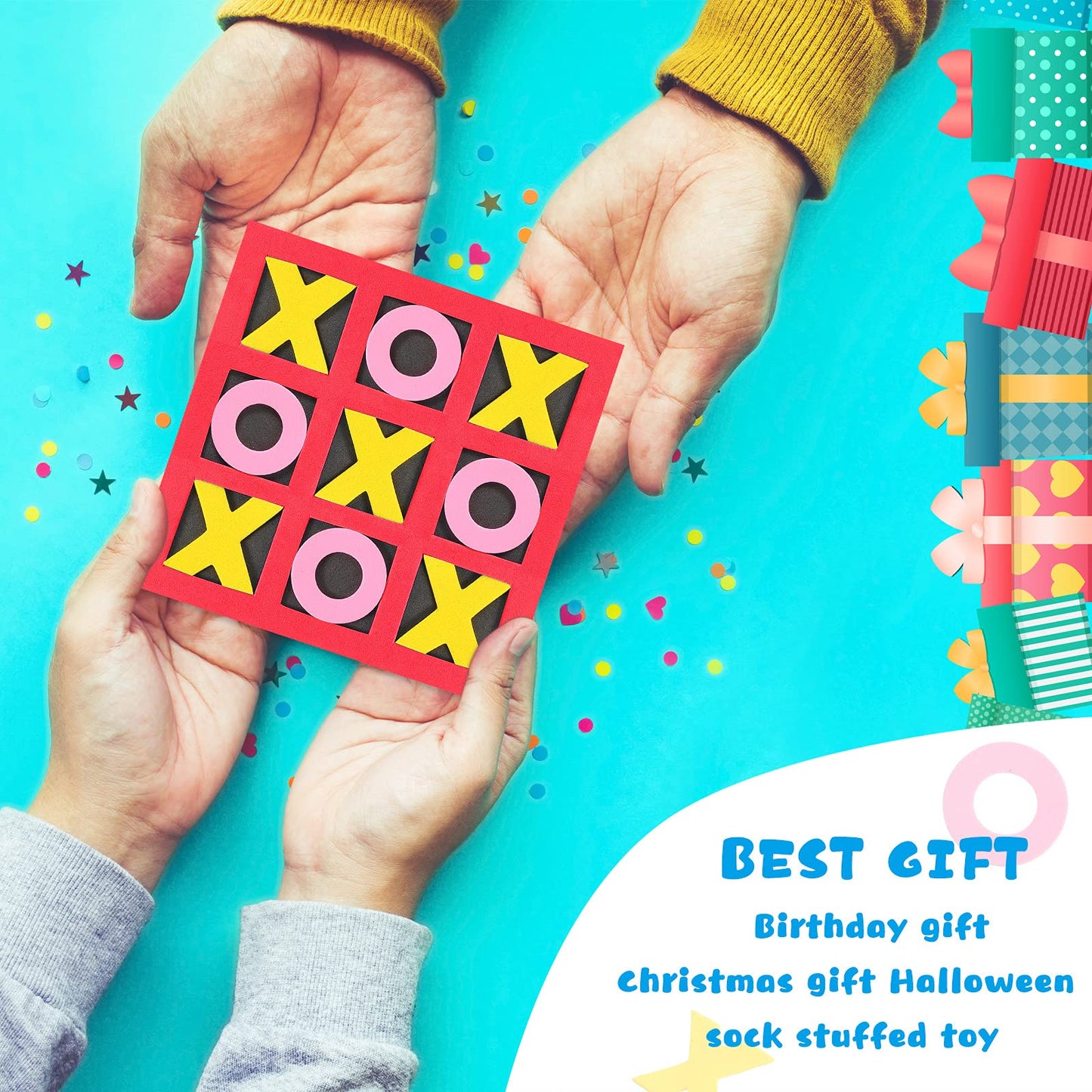 Skylety 36 Pack Tic Tac Toe Foam Tic Tac Toe Mini Board Game Family Classic Educational Table Game for Birthday Party Favors, Birthday Goody Bag