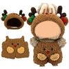 Lukxi 17cm Doll Christmas Clothes, 2-Piece Reindeer Outfit for Lububu(No Doll), Small Kawaii Clothes Set for 6.7" Dolls, Gift for Women(Brown)