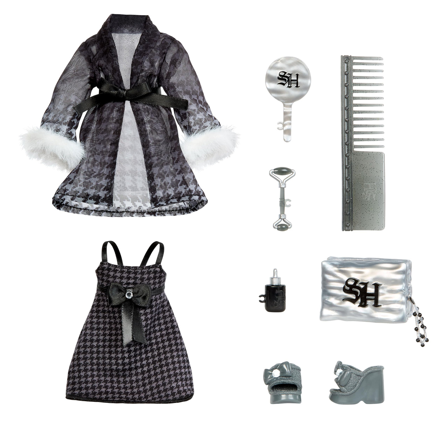 Rainbow High Shadow High Girl's Night Shanelle Onyx- Grayscale 11" Fashion Doll. Black Hair. Black Outfit. Girl's Night Accessories and Comb.