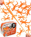 UpBrands 24 Pack ORANGE Super Stretchy Lizard Toys - Tangy Party Favors, Rubber Lizards for Kids, Small Classroom Prizes, Reptile & Newt Toy