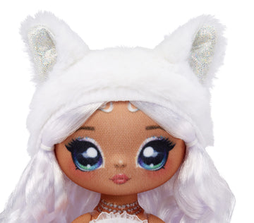 Na Na Na Surprise Sweetest Gems April Sparkles 7.5" Fashion Doll Diamond Birthstone Inspired with White Hair, Ruffle Satin Dress & Brush, Poseable