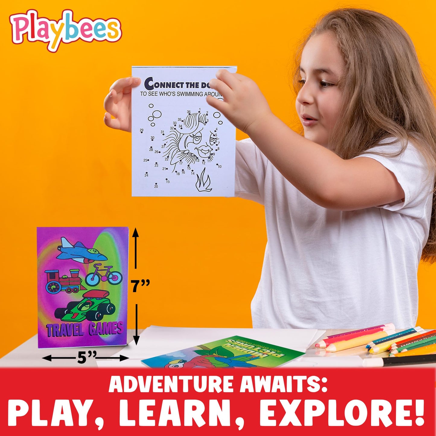Playbees Mini Game Books for Kids - 24 Pack - Assorted Educational Brain Games Booklets - Spark Learning and Entertainment Perfect for On The Go Fun