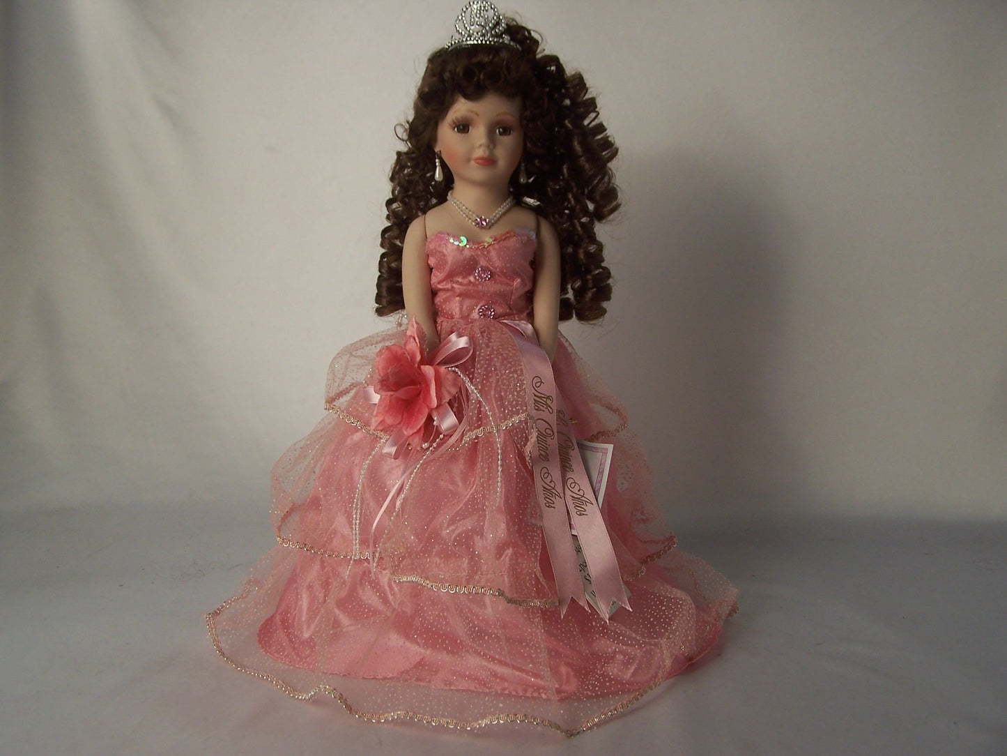 Kinnex Collections by Amanda 16” Porcelain Quinceanera Doll (Table Centerpiece)~Coral~ (KB16049-12)