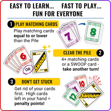 SWOOP Card Game | Family Strategy Party Game | Ages 7+ | 3-8 Players