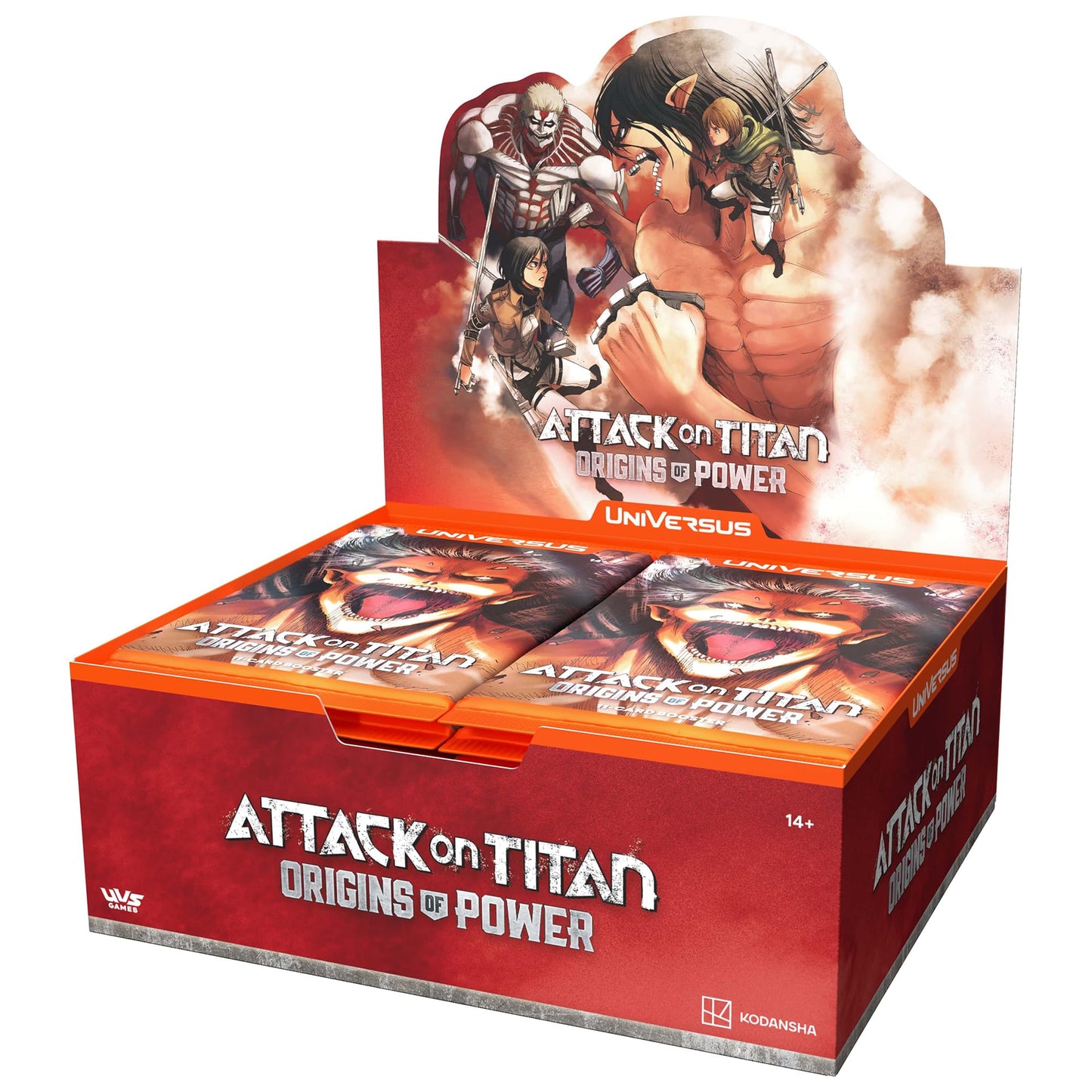 UniVersus: Attack on Titan: Origins of Power - Booster Display - Includes 24 Booster Packs (11 Cards Ea), Deck-Building Card Game, Randomly Assorted