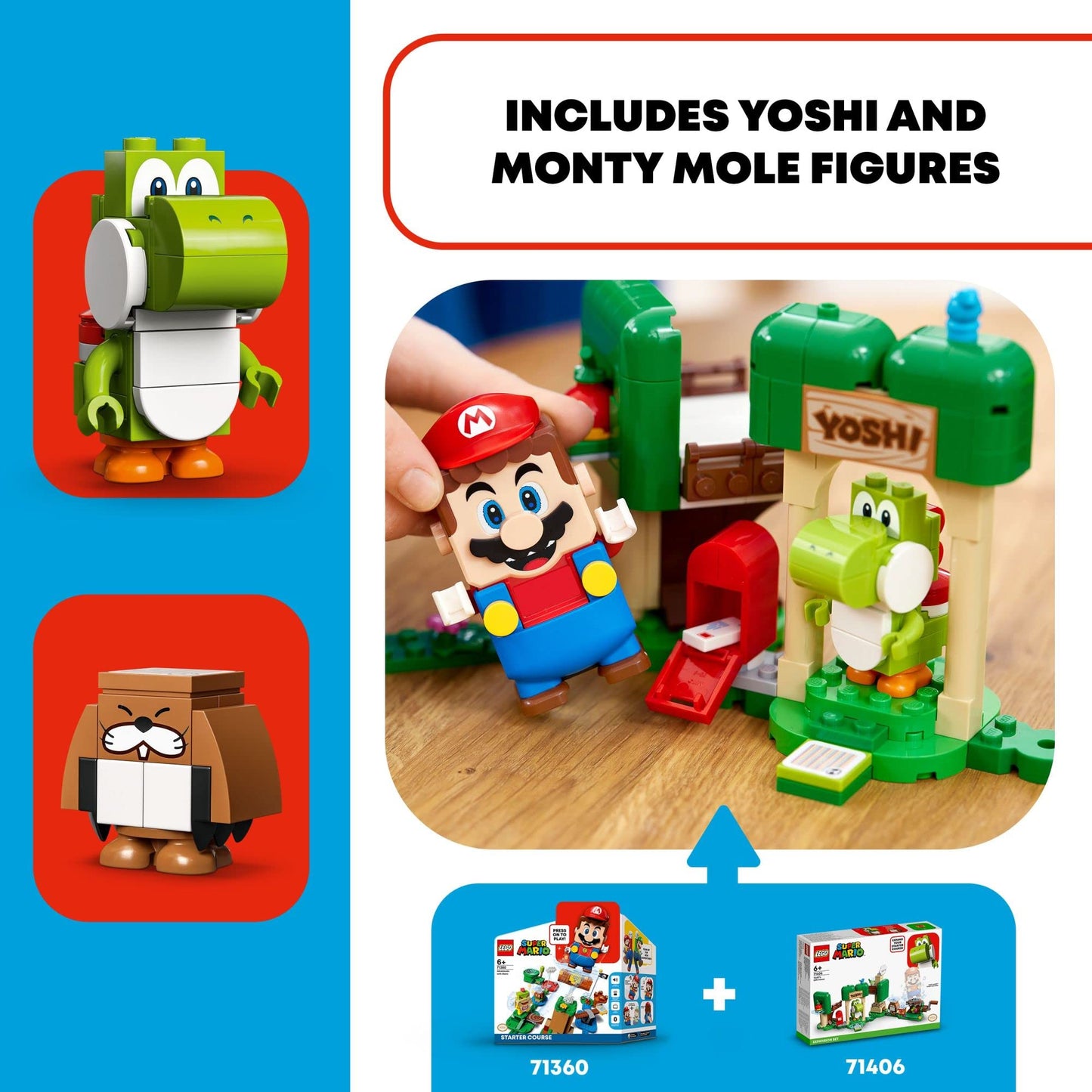LEGO Super Mario Yoshi's Gift House Expansion Building Toy Set 71406 - Featuring Iconic Yoshi and Monty Mole Figures, Great Gift for Boys, Girls,