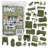 BMC Classic Marx Military Base Camp - 32pc Plastic Army Men Playset Accessories