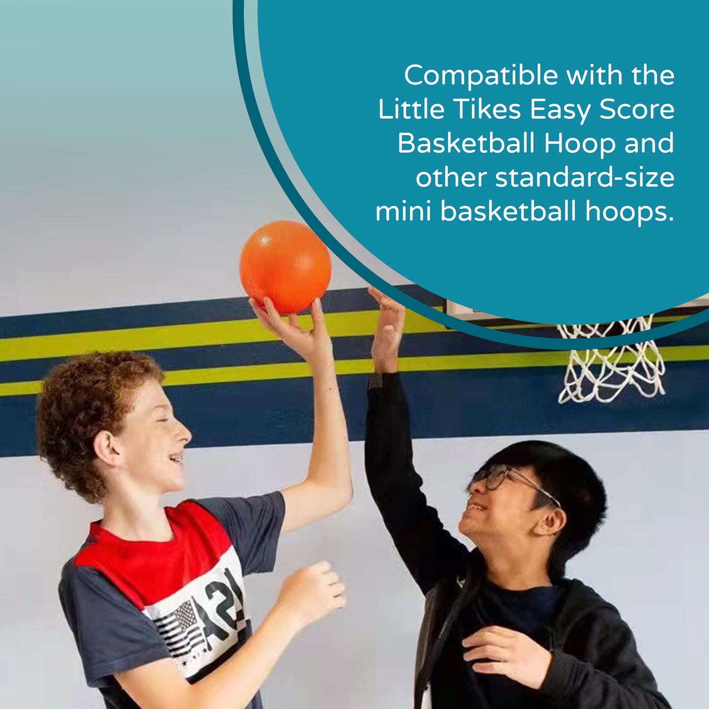 Kids Replacement Basketball | Compatible with Little Tikes Easy Score | Fits Standard Mini Basketball Hoop | Indoor & Outdoor | 6” Diameter | Perfect