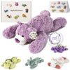1.8 LB Microwavable Purple Bear Weighted Stuffed Animal with Gift Box