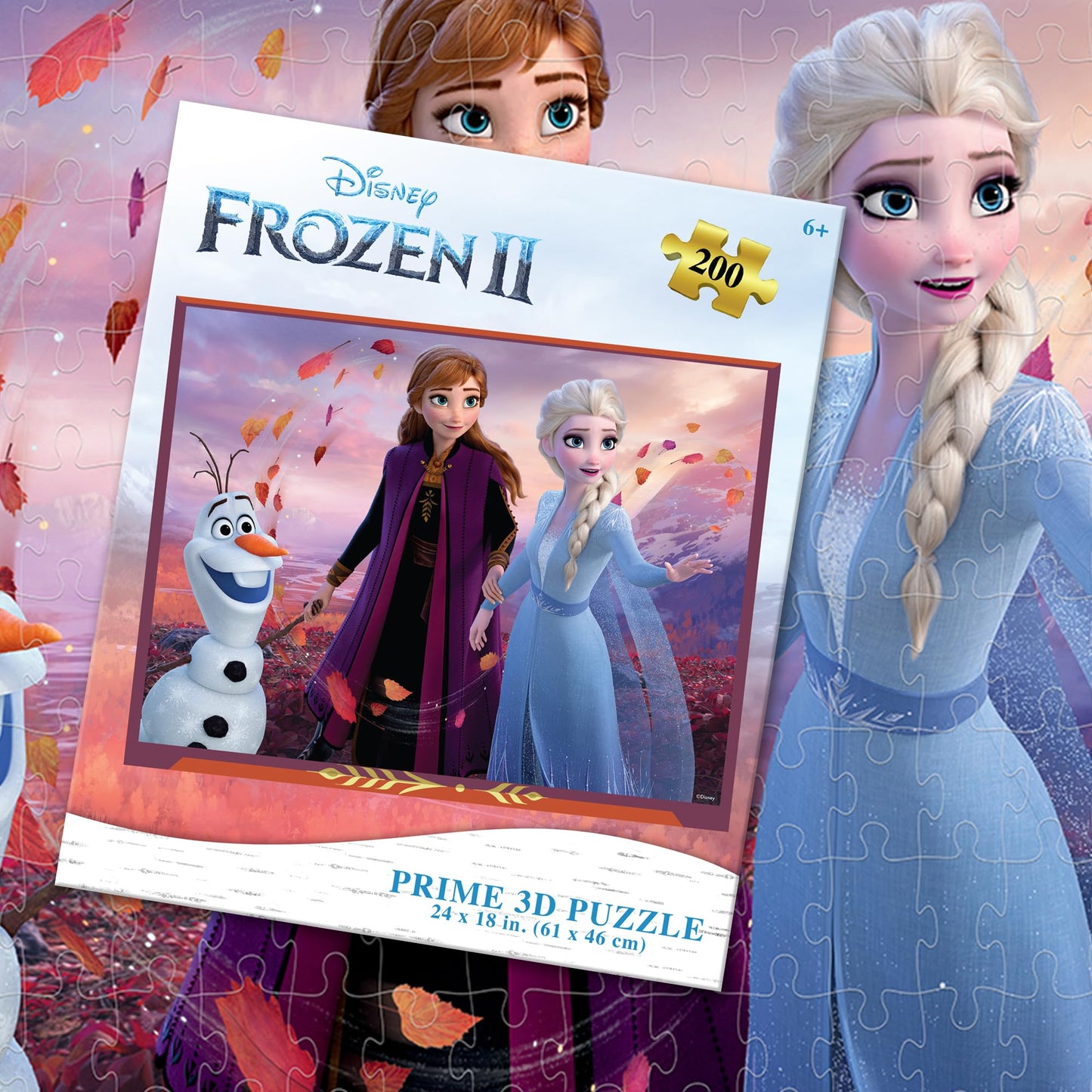 Prime 3D | Disney | Frozen | 200 Piece 3D Jigsaw Puzzle for Adults & Kids | Finished Size 24" x 18" | Challenging & Fun for Adults, Kids & Families |