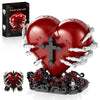 Gothic Sacred Heart of Jesus Building Set, Skeleton Hand, Roses & Cross Dark Aesthetic Catholic Model Kit, Horror Goth Home Decor, Halloween Christmas
