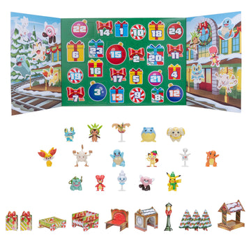 Pokémon PKW3623 Battle Figure Advent Calendar, Official Pokémon Calendar with 24 Surprises, from 4 Years