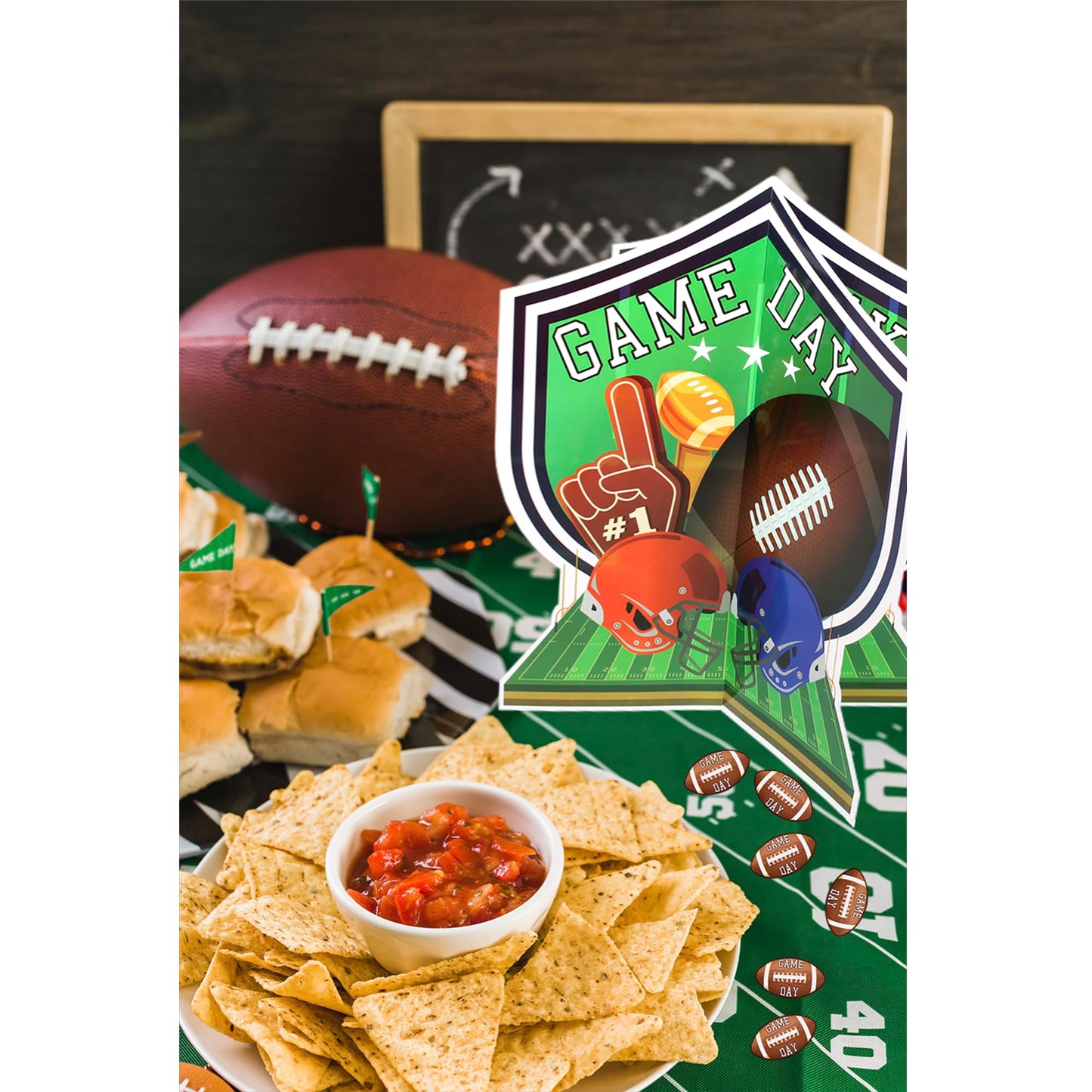 Football Party Table Centerpieces | 28 piece 3D Football Party Decoration Set | Football Birthday Party Supplies | Big Game Party Decorations | Game