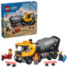 LEGO City Cement Mixer Truck Building Toy for Boys & Girls, Ages 7+ - Pretend Play Construction Toy W/Rotating Drum & 3 Worker Minifigures - Gift Idea