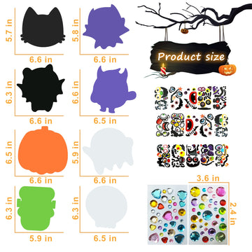 Taocco 34 PCS Halloween Craft Kits for Kids Halloween Foam Pumpkin Craft Kit and Pumpkin Stickers for Kids DIY Craft Party Trick or Treat Party Favors