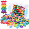 NiToy Building Blocks Educational Toy - 300PCS Snowflake Stem Construction Set for Kids 3+, Safe Non-Toxic Storage Case, Learning Gifts for Boys