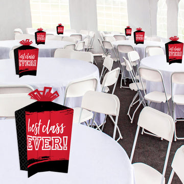 Big Dot of Happiness Reunited Red - Table Decorations - School Class Reunion Party Fold and Flare Centerpieces - 10 Count