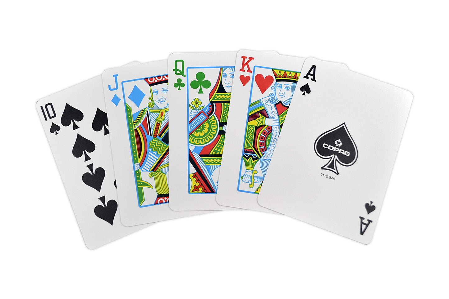 Copag 4-Color Legacy Design 100% Plastic Playing Cards, Poker Size (Standard) Regular Index Red/Blue Double Deck Set