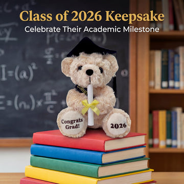 Hellmei Kindergarten Graduation Gifts 2026, Cute Graduation Plush Bear in Gift Box for Kids, 8" Washable Stuffed Animal Graduation Cap and Gown