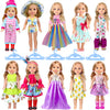 WONDOLL 10-Sets Doll-Clothes for American-14-inch-Dolls - Compatible with 14.5-inch-Dolls Handmade Clothes and Outfits Accessories Christmas Birthday