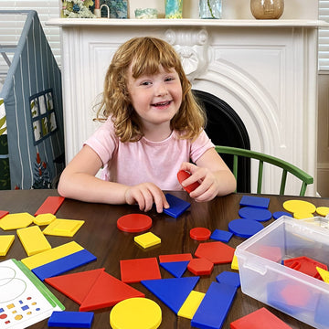 Kids First Math: Attribute Blocks Math Kit with Activity Cards | Develop Skills in Logical Thinking, Classifying, Comparing | Visual Hands-on Math