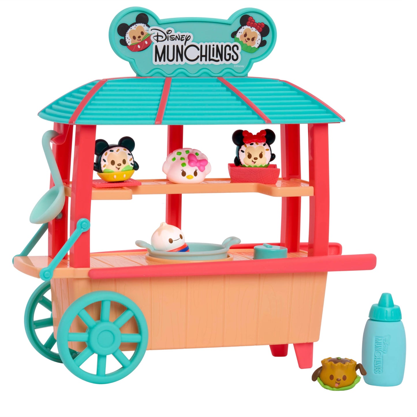 Disney Munchlings Dumpling Cart, 11-Piece Color Change Figure Playset, 1-inch Collectible Scented Figurines, Amazon Exclusive, Toy for Fans, Teens