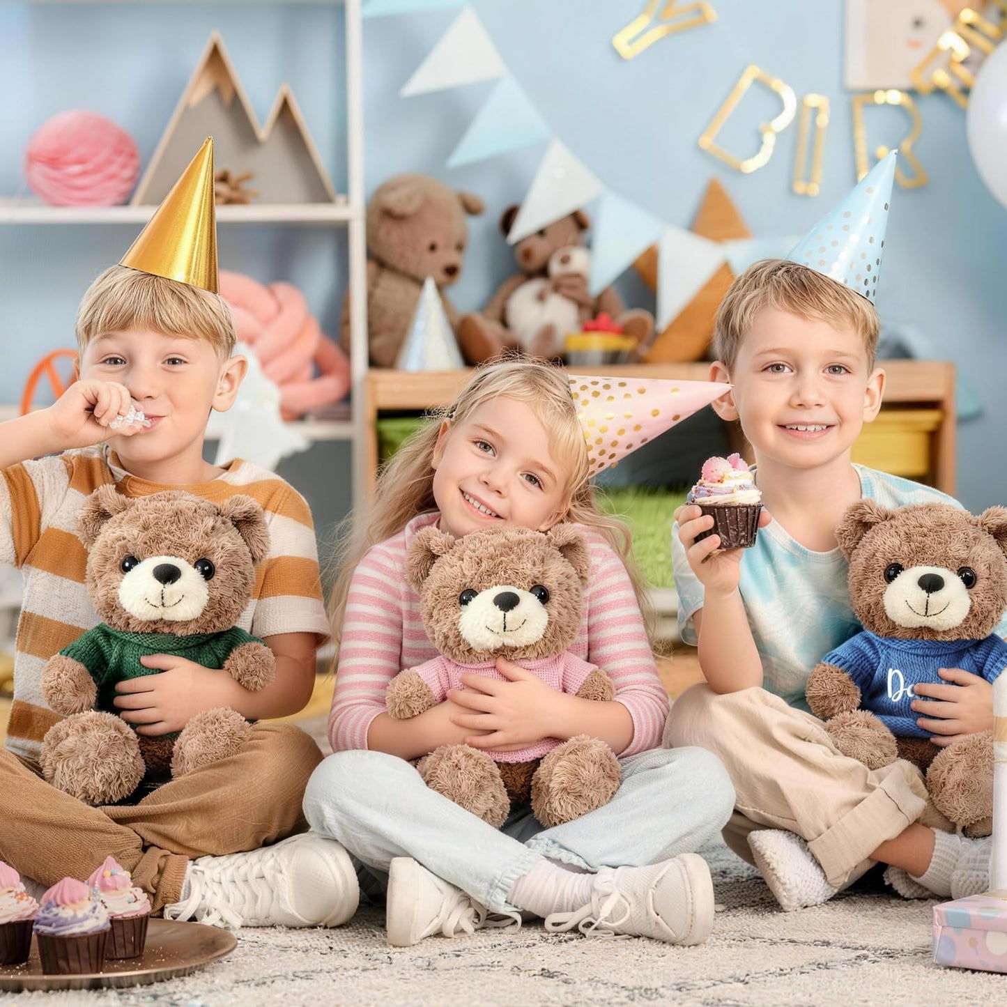 aoemgnj Personalized Teddy Bear with Embroidered Name, 10/12/16 Inch Custom Plush Stuffed Animal, Soft Huggable Gift for Birthday, Christmas