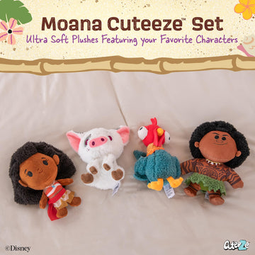 Kids Preferred Disney Baby Moana 4 Piece Cuteeze Set - Moana, Maui, Hey Hey, and Pua Plush - Collectible Stuffed Animals for Babies, Toddlers, & Kids