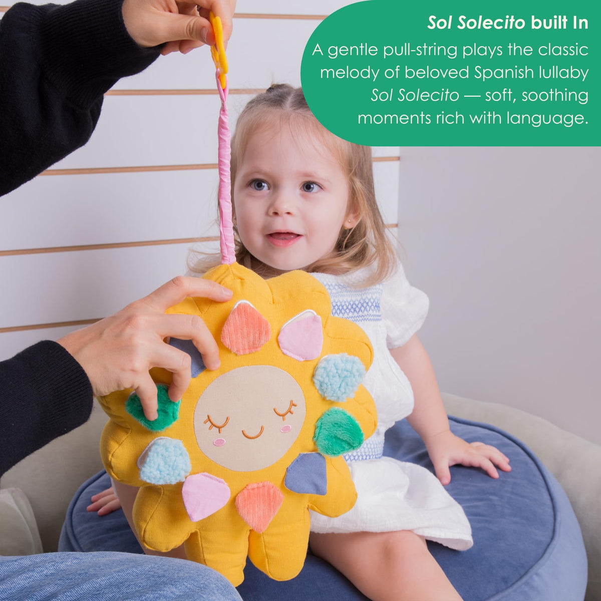 Birdsong Cuéntale al Sol (Count with the Sun) Bilingual Baby Musical Plush Toy - Spanish & English Counting 1-10 Toy for Babies 0+, Sensory Infant
