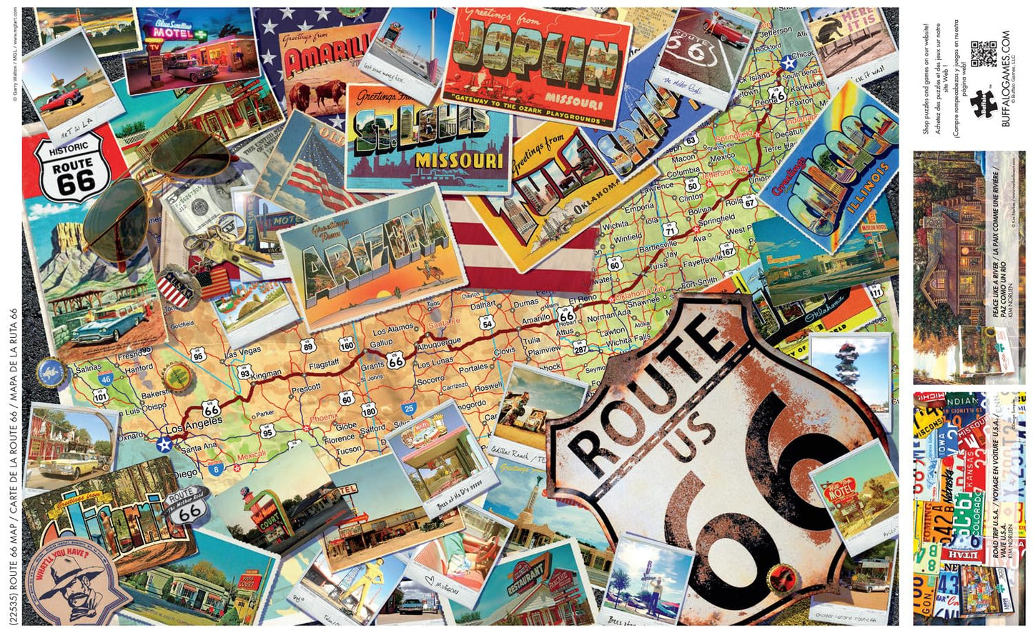 Buffalo Games - Route 66 Map - 300 Large Piece Jigsaw Puzzle for Adults