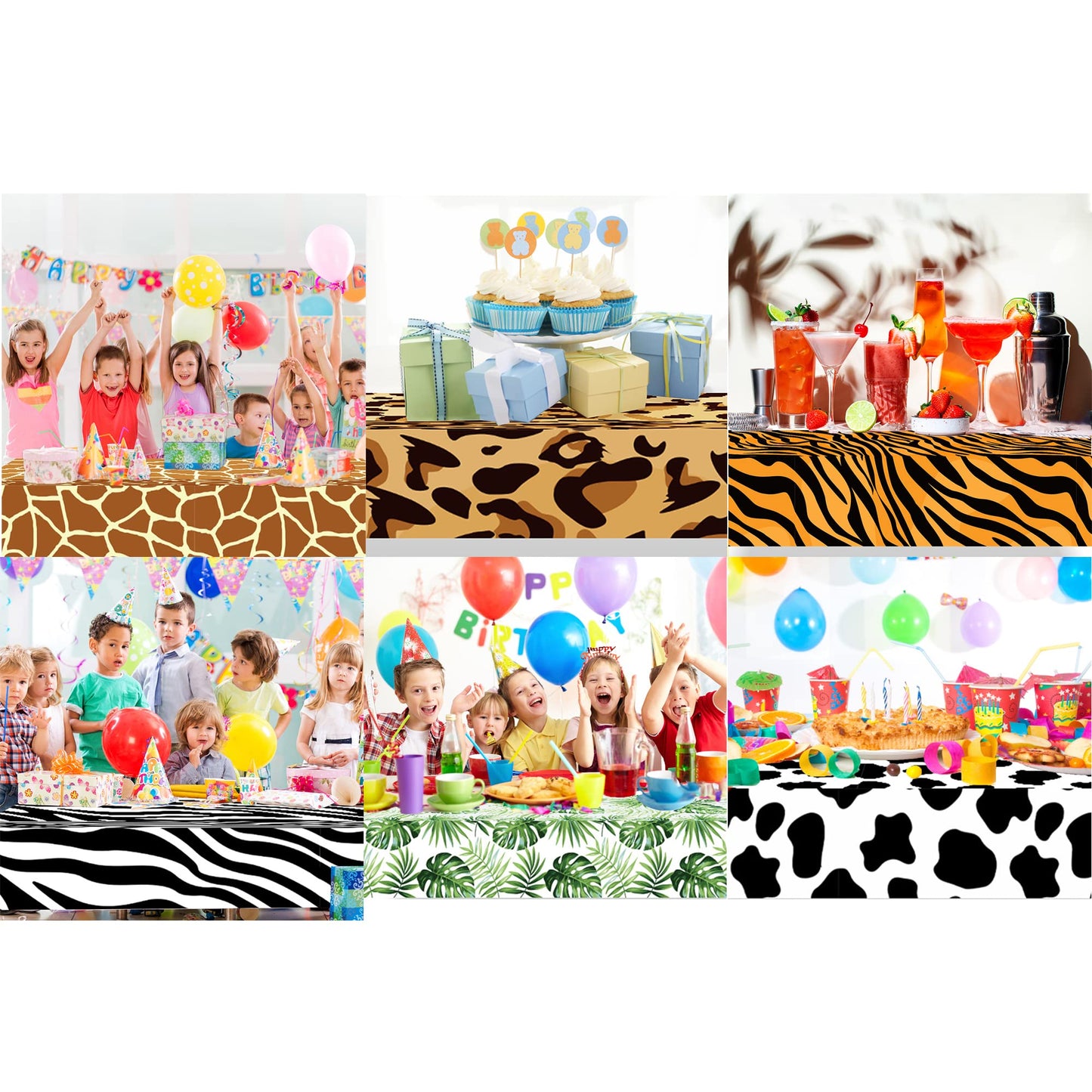 Adirasenotek 3Pack Tiger Stripe Tablecloths Party Decoration Animal Theme Tablecloths Jungle Table Cover 3D Print Table Cover for Jungle Party
