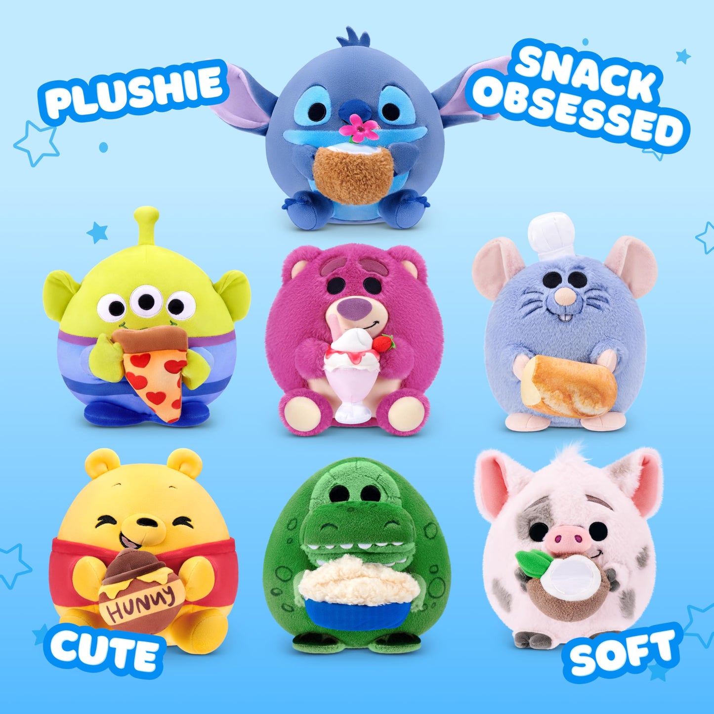 Snackles Disney 8-Inch Plush Toy (Pua & Coconut) by ZURU - Ultra-Soft Stuffed Animal with Snack Accessory, Collectible Cuddly Plush for Kids, Tweens
