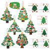 SYUCVQI Large Size Christmas Crafts Kit DIY Christmas Tree Ornament with Glue Dots and Twine Kits Xmas Hanging Ornaments for Holiday Decorations