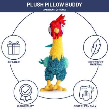 Jay Franco Disney Plush Pillow Buddy - Soft Plushie Stuffed Pillow, 20 Inches, Multi - HEI HEI