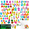 Uignstr 120PCS Luminous Mini Resin Animals Glow in Dark Variety Pack, with Storage Box & 200 Nano Dots, Fairy Garden Micro Landscape Dollhouse Pool