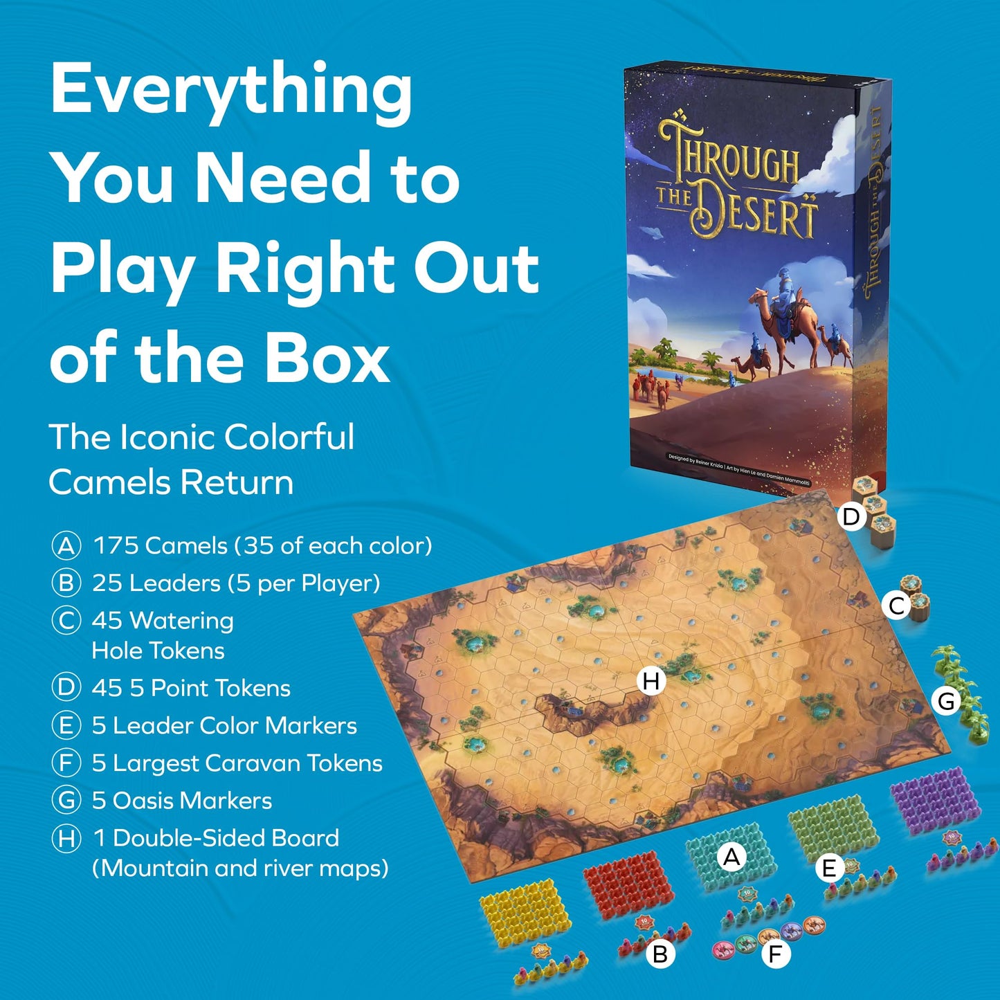Allplay Through The Desert - Classic Strategy Board Game - Approachable, Elegant, Tactical - One of The Great Strategy Board Games for Adults - Also