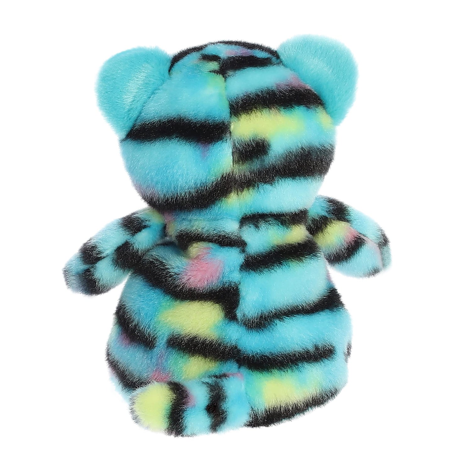 Aurora Vibrant Jammies Huckleberry Tiger Stuffed Animal - Colorful Delight - Eye-Catching Patterns - Blue 8 Inches