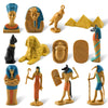 Liberty Imports 12 PCS Ancient Egypt Toys, Mini Egyptian Figurines Play Set - Pyramids of Giza, Mummy, King TUT, Sphinx, Anubis and Artifacts