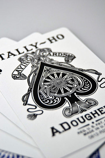 2 Decks of TALLY HO No 9 Original Fan Back Playing Cards RED and Blue