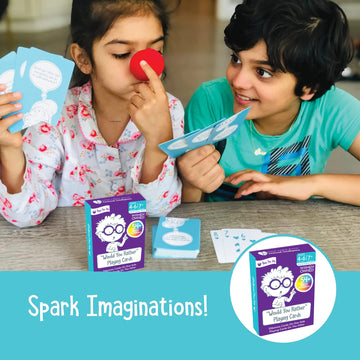Open The Joy Would You Rather Card Game for Kids, 54+ Conversation Starters Cards of Silly Dilemmas Questions, Travel Card Game for Children Age 4-6+